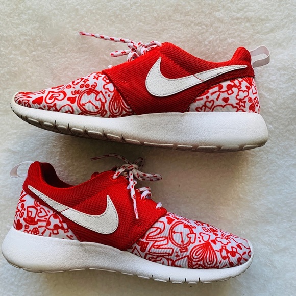 Nike Other - Nike Roshe One red and white doodle colorway